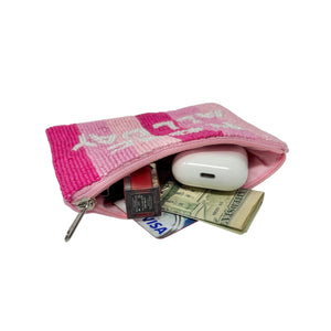 Pink Rose All Day Beaded Pouch