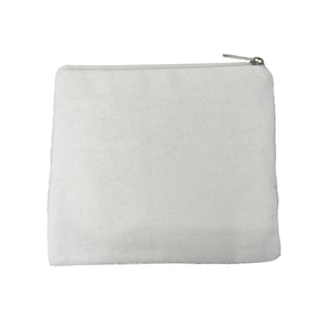 White pouch with a zipper on a white background