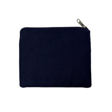 Load image into Gallery viewer, Navy blue zippered pouch on a white background