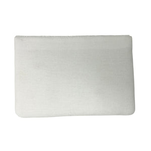 Rectangular white pillow on a white background