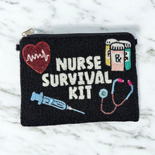 Load image into Gallery viewer, NURSE SURVIVAL KIT Large Beaded Pouch