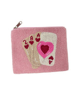 Load image into Gallery viewer, Ace of Hearts Beaded Pouch