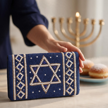 Load image into Gallery viewer, Star of David Hand Beaded Clutch