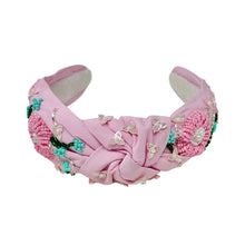 Load image into Gallery viewer, Elegant decorative headband featuring intricate beadwork and floral designs.