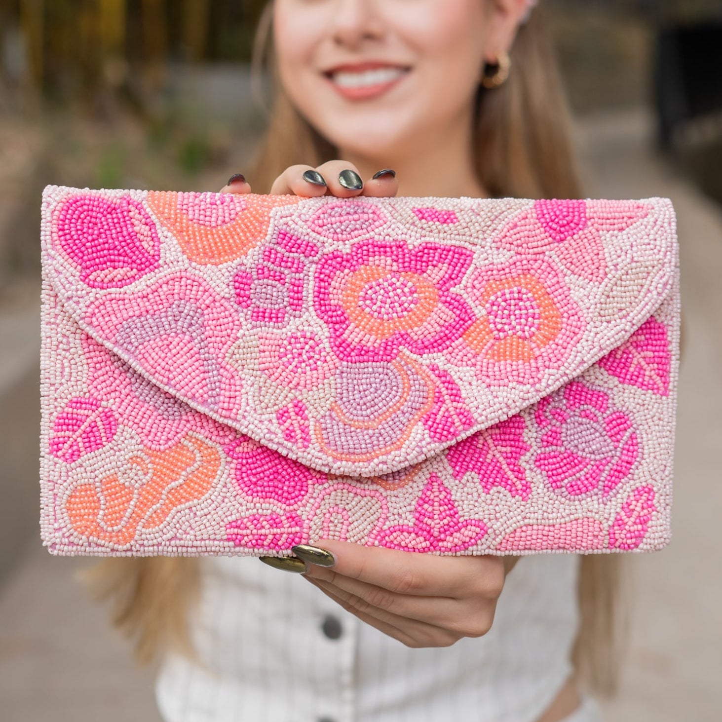 Beaded Purse Summer Clutch Bag Twine And Love Pink Lover Hand Beaded Clutch Hand Beaded