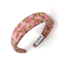Load image into Gallery viewer, Pink floral headband on a white background