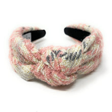 Load image into Gallery viewer, houndstooth Headband, tweed Knotted Headband, houndstooth Knotted Headband, houndstooth tweed Hair Accessories, pink ivory Headband, Best Seller, headbands for women, best selling items, knotted headband, hairbands for women, Pink plaid gifts, Plaid knot Headband, winter hair accessories, winter plaid headband, tweed uniform headband, Statement headband, winter headband, winter style knot headband, custom Knotted headband, plaid headband, Winter Plaid knot headband, plaid knot headband, plaid access