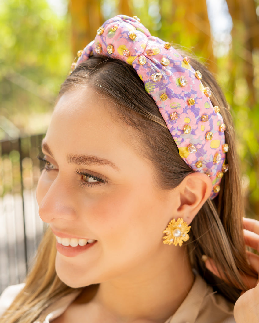 headband for women, summer Knot headband, Spring summer headband, tropical knotted headband, floral top knot headband, tropical top knotted headband, multicolor knotted headband, multicolor print headband, tropical print hair band, flowers knot headbands, Summer headband, statement headbands, top knotted headband, knotted headband, Purple pink hair accessories, embellished headband, best selling items, luxury headband, floral headband, handmade gifts, floral jeweled headband, custom headband 