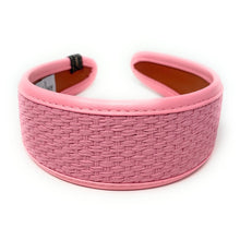 Load image into Gallery viewer, Pink headband with woven pattern on a white background