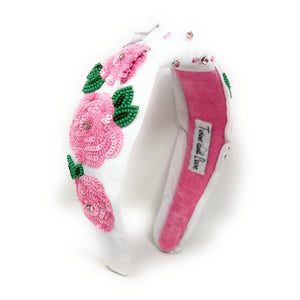 headband for women, Pink roses Knot headband, Kentucky Derby lover headband, Derby knotted headband, Kentucky Derby top knot headband, Garland of Roses top knotted headband, white knotted headband, Kentucky Derby hair band, beaded Roses knot headband, Pink Roses headband, statement headbands, top knotted headband, knotted headband, Kentucky lover gifts, Kentucky derby embellished headband, luxury headband, baseball fan gifts, jeweled knot headband, knot embellished headband
