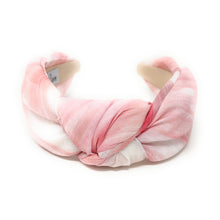 Load image into Gallery viewer, Elegant pink satin headband with a twist design