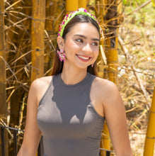 Load image into Gallery viewer, Whimsical pink butterfly statement earrings adorned with beads, sequins, and sparkling gemstone details.