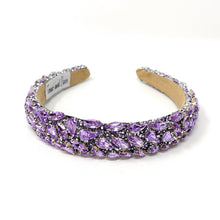 Load image into Gallery viewer, Purple crystal embellished headband with rhinestone detailing