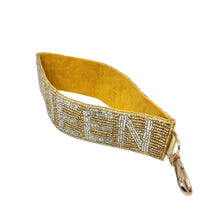 Load image into Gallery viewer, Gold headband with beaded design on a white background