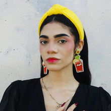 Load image into Gallery viewer, Sunny yellow top-knot headband designed to add a playful pop of color to any outfit.