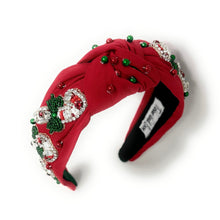 Load image into Gallery viewer, Christmas Jeweled Headband, Holiday Headband, Red Knotted Headband, Christmas Hair Accessories, Red Headband, Best Seller, Candy Canes headband, best selling items, knotted headband, Christmas gifts, Christmas knot Headband, Red hair accessories, Christmas headband, Red holiday headband, Statement headband, embellished knot headband, jeweled knot headband, Red Jeweled headband, red Embellished headband, Christmas Candy Canes embellished headband, Custom headband, Unique headbands, handmade headbands
