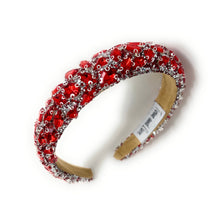Load image into Gallery viewer, Red beaded headband on a white background