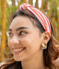 Load image into Gallery viewer, Americana Jeweled Headband, Patriotic Knotted Headband, Star Knotted Headband, Americana Hair Accessories, Red White Headband, Best Seller, headbands for women, best selling items, knotted headband, hairbands for women, hair accessories, Independence day gifts, Independence day Headband, Memorial day hair accessories, American Knot headband, USA flag headband, Fourth of July headband, Fourth of July gifts, red white headband, stripe knot headband, USA Knotted Headband