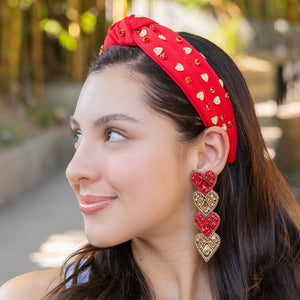 VALENTINES Jeweled Headband, Heart Headbands for Women, Candy Hearts Jeweled Knot Headband, Jeweled Knot Headbands, Valentines Day Knotted Headband, knotted headband, birthday gift for her, headbands for women, best selling items, knotted headbands, hair accessories, pink knot headband, valentine headband, valentines headband, valentines day gifts, embellished headband, candy hearts headband, pink headband, red hearts headband, heart headband for women, bling headband, hearts knot headband