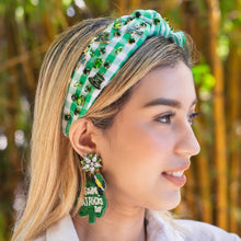 Load image into Gallery viewer, Green Beaded Earrings, St. Patrick’s Day Earrings, St. Pats Earrings, Leprechaun Beaded Earrings, Seed Bead, Leprechaun earrings, Green Clover Leaf earrings, Shamrock beaded earrings, St. Patricks beaded earrings, Four Clover Leaf beaded earrings, St, Patricks beaded earrings, Clover Leaf seed bead earrings, Green seed bead earrings, St. Patrick’s day gifts, St. Patrick’s day accessories, holiday beaded accessories, Green accessories, St Patrick’s Day Shamrock earrings, Shamrock gifts, best Selling items