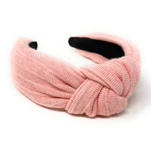 Load image into Gallery viewer, Fall Autumn Headband, Fall Knotted Headband, pink Knot Headband, Fall Hair Accessories, pink salmon Headband, Best Seller, headbands for women, best selling items, knotted headband, hairbands for women, Fall Winter gifts, Solid color knot Headband, Solid color hair accessories, salmon color knot headband, soft knotted headband, Statement headband, Birthday gifts, custom knot headband, Fall Autumn  accessories, pink headband, pink soft fabric headband, autumn knot headband, top knotted headband
