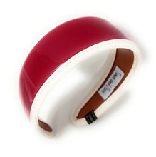 Load image into Gallery viewer, Elegant red patent headband designed with a comfortable wide silhouette and polished finish.