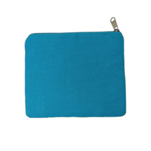 Load image into Gallery viewer, Ocean-inspired beaded pouch with sea turtle design in blue and white tones.