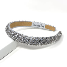 Load image into Gallery viewer, Silver headband with crystals on a white background