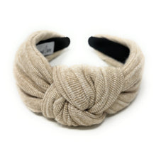 Load image into Gallery viewer, Fall Autumn Headband, Fall Knotted Headband, beige Knot Headband, Fall Hair Accessories, beige solid Headband, Best Seller, headbands for women, best selling items, solid knotted headband, hairbands for women, Fall Winter gifts, Solid color knot Headband, Solid color hair accessories, beige color knot headband, soft knotted headband, Statement headband, Birthday gifts, custom knot headband, Fall Autumn Neutral color accessories, nude color headband, beige soft fabric headband, autumn knot headband, top knot
