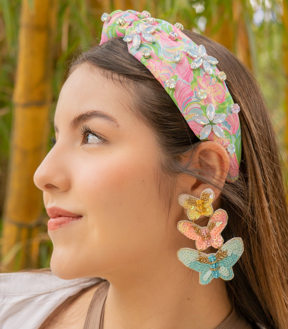 Summer Knot headband, resort knot headband, floral knotted headband, vacation accessories, multicolor top knot headband, pink green headband, resort headband, green pink color hair band, seashell fabric headband, baby shower headband, multi color knotted headband, beach hair accessories, summer accessories, summer accessories, vacation headband, summer top knot headband, custom headband, handmade headbands, beach knotted headband, best selling items, jeweled headband, handmade gifts