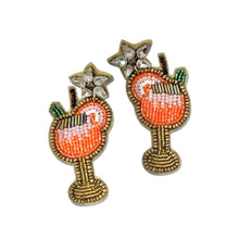 Load image into Gallery viewer, Pair of earrings with Spritz design on a white background