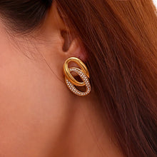 Load image into Gallery viewer, minimalist style Earrings, 18k gold stud Earrings, minimalist Earrings, zircon 18k gold stud earrings, custom earrings, earrings party accessories, fancy accessories, 18k gold plated earrings, drop custom earrings, best friend gifts, birthday gifts, gold plated bohemian earrings, luxurious handmade accessories, embellished night jewelry, Fancy earrings, bohemian gold plated earrings, minimalist jewelry, best selling items, handmade gifts, custom gifts, valentines day gifts valentines day for her, gifts for 