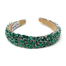 Load image into Gallery viewer, Green beaded headband on a white background