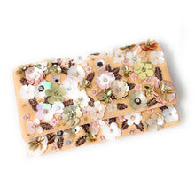 Load image into Gallery viewer, Stylish flower clutch bag ideal for evening events and parties.