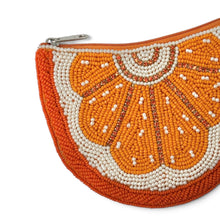 Load image into Gallery viewer, Hand-beaded orange slice zipper pouch