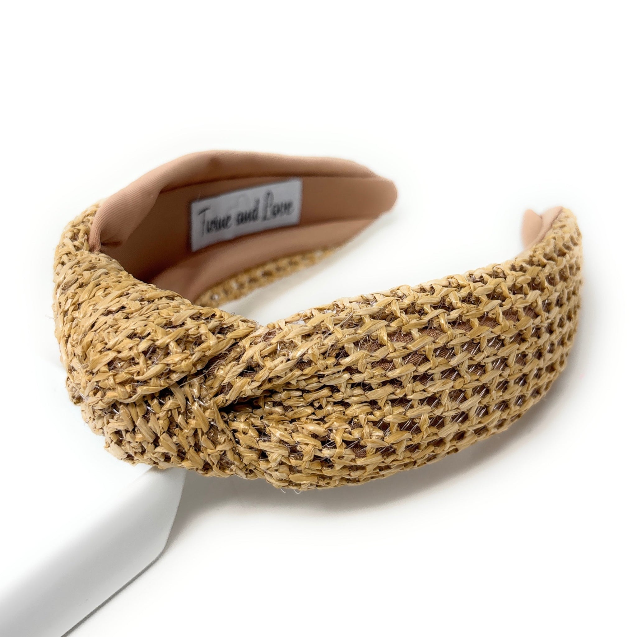 Top Knot Raffia Headband Universal Thread Tan/Black bundle Tobatoba 4Pcs Rattan Raffia Headband Set for Women - Summer  main image 3