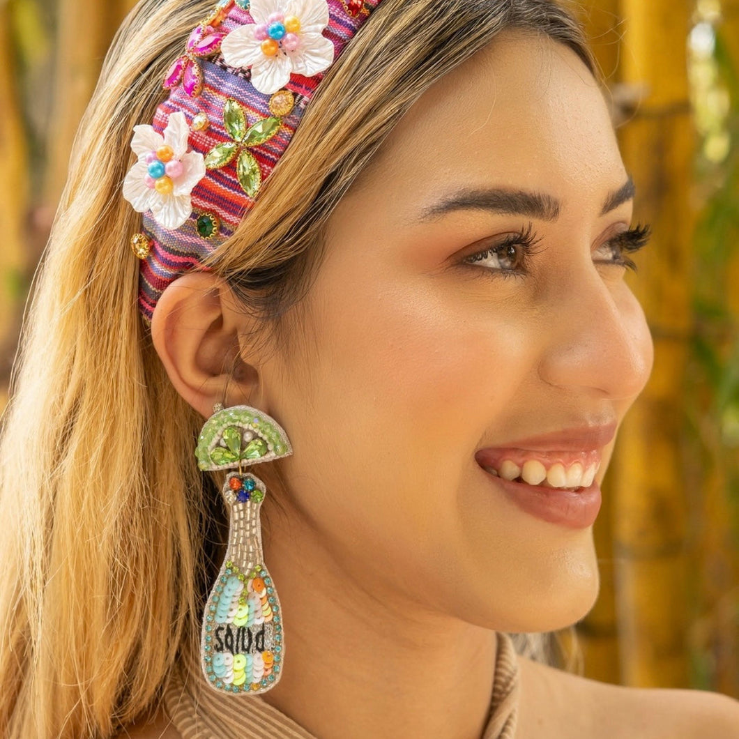 custom Earrings, Tequila Earrings, multicolor Beaded Earrings, tequila beaded earrings, New years earrings, party earrings, Statement earrings, handmade earrings, custom earrings, bejeweled accessories, fancy accessories, birthday earrings, gifts for mom, best friend gifts, birthday gifts, bohemian earrings, party earrings, Fancy earrings, boho earrings, rhinestone earrings, embellished earrings, Fancy jeweled earrings, evening earrings, clubbing earrings, bachelorette earrings, Bridal shower earrings