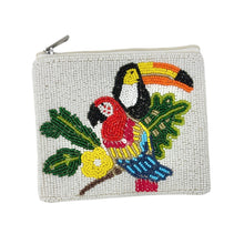 Load image into Gallery viewer, toucan beaded Coin Purse Pouch, parrot Beaded Coin Purse, parrot toucan Purse, tropical Beaded Purse, Summer Coin Purse, Best Friend Gift, Boho bags, Wallets for her, boho gifts, boho pouch, boho accessories, best friend gifts, tween girl gifts, summer tropical beaded coin pouch, miscellaneous gifts, best seller, best selling items, bachelorette gifts, birthday gifts, preppy beaded wallet, party favors, bachelorette bag, money pouch, wallets for girls, bohemian wallet, batch gifts, mother’s day gift, tropic