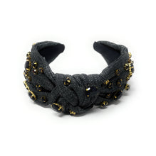 Load image into Gallery viewer, Trendy knotted headband featuring decorative stones for a unique style.