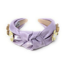 Load image into Gallery viewer, Twine and Love brand headband featuring a lavender design with floral accents.
