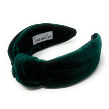 Load image into Gallery viewer, St Patricks Headband, Green velvet Headband, green Knot Headband, St Patricks Hair Accessories, green velour Headband, Best Seller, headbands for women, best selling items, knotted headband, hairbands for women, Fall Winter gifts, Solid color knot Headband, Solid color hair accessories, green headband, Velour knotted headband, Statement headband, Birthday gifts, embellished knot headband, St Patricks Day accessories, Christmas headband, Christmas velour headband, Velvet knot headband, velvet knotted headban