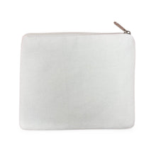Load image into Gallery viewer, White pouch with a gold zipper on a white background