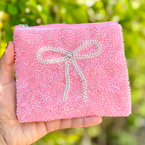 white bow beaded Coin Purse Pouch, preppy pink Beaded Coin Purse, white bow Purse, bow Beaded Purse, Summer Coin Purse, Best Friend Gift, Boho bags, Wallets for her, boho gifts, boho pouch, boho accessories, best friend gifts, tween girl gifts, pink beaded coin pouch, miscellaneous gifts, best seller, best selling items, bachelorette gifts, birthday gifts, preppy beaded wallet, party favors, bachelorette bag, money pouch, wallets for girls, bohemian wallet, batch gifts, mother’s day gift, pearl bow pouch, h