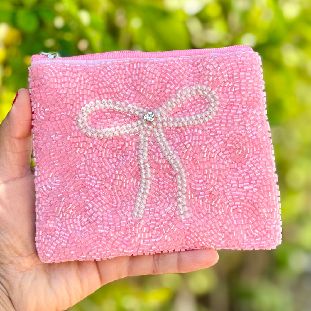 white bow beaded Coin Purse Pouch, preppy pink Beaded Coin Purse, white bow Purse, bow Beaded Purse, Summer Coin Purse, Best Friend Gift, Boho bags, Wallets for her, boho gifts, boho pouch, boho accessories, best friend gifts, tween girl gifts, pink beaded coin pouch, miscellaneous gifts, best seller, best selling items, bachelorette gifts, birthday gifts, preppy beaded wallet, party favors, bachelorette bag, money pouch, wallets for girls, bohemian wallet, batch gifts, mother’s day gift, pearl bow pouch, h