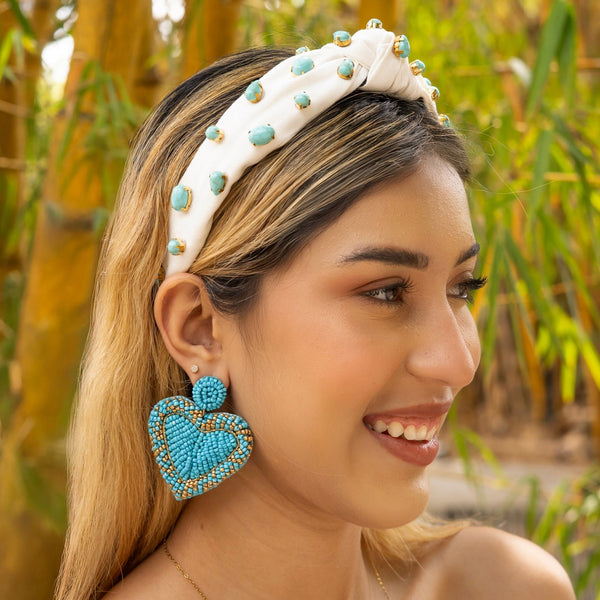 Twine and Love | Turquoise Jeweled Knot Headband  display picture 1