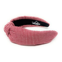 Load image into Gallery viewer, Red and white checkered headband on a white background