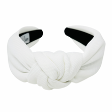 Load image into Gallery viewer, fall Headband, white Knotted Headband, white color Knot Headband, white color Hair Accessories, white knot Headband, Best Seller, headbands for women, best selling items, white color knotted headband, hairbands for women, white color Headband, Solid color hair accessories, white headband, solid color knotted headband, Statement headband, Summer knot headband, white knot headband, solid hairband, solid color headband, custom headband, Handmade gifts, best selling items, Fall accessories
