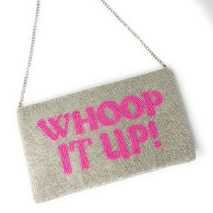 whoop it up large Purse Pouch, RHOC Beaded Purse, RHOC gifts, Pouches, Real Housewives of Orange County Gift, beaded pouch zipper, Girls trip gifts, beaded coin purse, gifs for her, birthday gifts, cute pouches, batch gifts, boho pouch, Housewives of Orange County accessories, best friend gifts,  Whoop it up pouch, girlfriend gift, miscellaneous gifts, best friend birthday gift, gift card bag, Bachelorette gifts, Bachelorette party favors, Silver pink purse, Vicki RHOC, Bravo bachelorette, best selling item