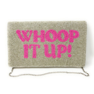 whoop it up large Purse Pouch, RHOC Beaded Purse, RHOC gifts, Pouches, Real Housewives of Orange County Gift, beaded pouch zipper, Girls trip gifts, beaded coin purse, gifs for her, birthday gifts, cute pouches, batch gifts, boho pouch, Housewives of Orange County accessories, best friend gifts,  Whoop it up pouch, girlfriend gift, miscellaneous gifts, best friend birthday gift, gift card bag, Bachelorette gifts, Bachelorette party favors, Silver pink purse, Vicki RHOC, Bravo bachelorette, best selling item