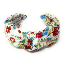 Load image into Gallery viewer, headbands for women, Wide knot headband, handmade headbands, top knotted headband, knotted headband, hair band for women, embellished headband, padded headband, padded floral headband, luxury headband, spring headband, knotted jeweled headband, bling headband, embellished knot headband, luxury knot headband, knot headband, Floral rhinestone headband, floral hair accessories, floral headbands, summer headbands, custom jeweled headband, embellished headband, best selling items, custom headbands